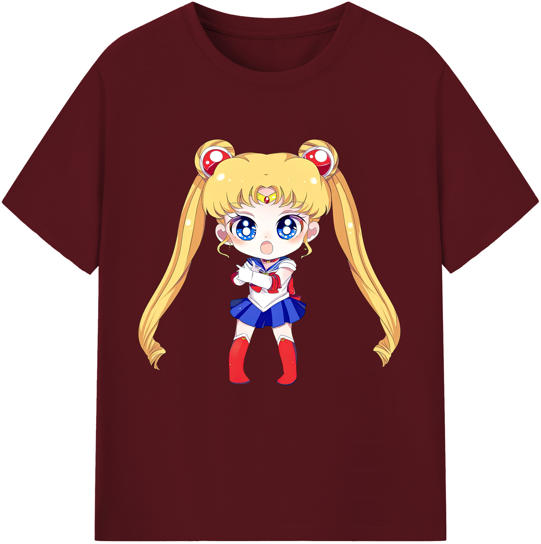 （画像用） 美少女戦士セーラームーン 月野 うさぎ つきの うさぎ Sailor Moon Tsukino Usagi 綿100％半袖Tシャツ（フロントプリント）